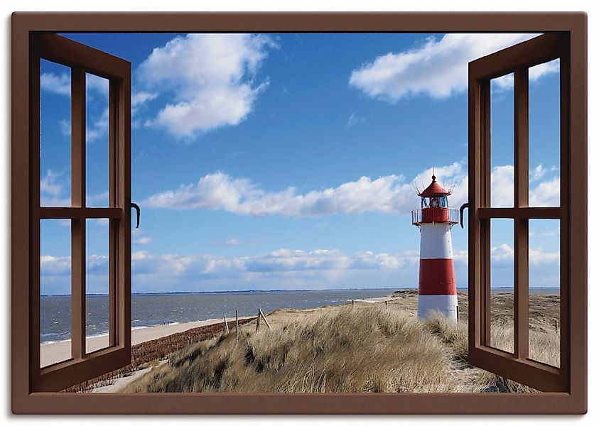 Artland Wandbild "Fensterblick - Leuchtturm Sylt" Fensterblick 1 Stk. tlg. günstig online kaufen