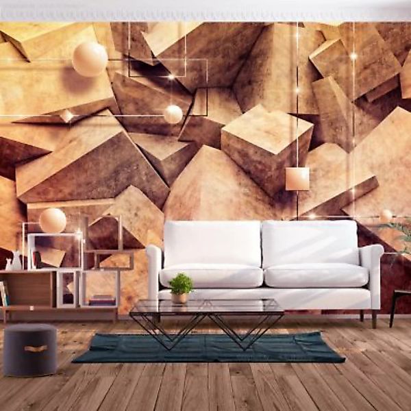 artgeist Fototapete Concrete Cubes (Brown) mehrfarbig Gr. 400 x 280 günstig online kaufen