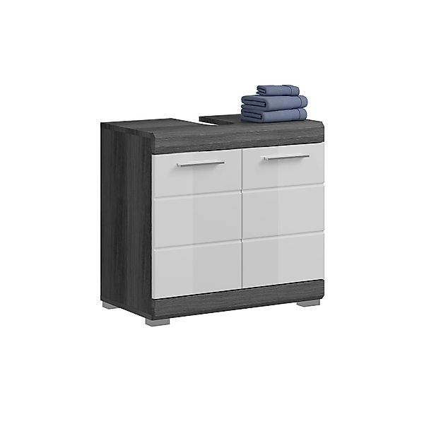 Waschbeckenunterschrank SCHLOONSEE  Breite 60cm  2 Tür  2 Fächer  mit Sipho günstig online kaufen