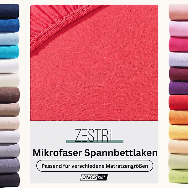 Zestri Spannbettlaken aus Microfaser mit Rundumgummizug, günstig online kaufen
