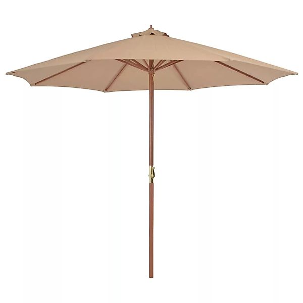 Sonnenschirm Mit Holz-mast 300 Cm Taupe günstig online kaufen