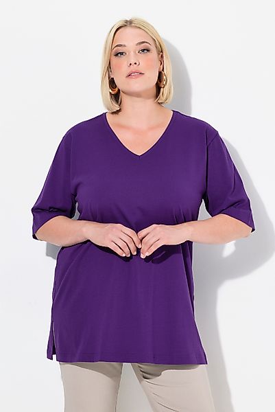 Ulla Popken T-Shirt T-Shirt V-Ausschnitt Relaxed günstig online kaufen