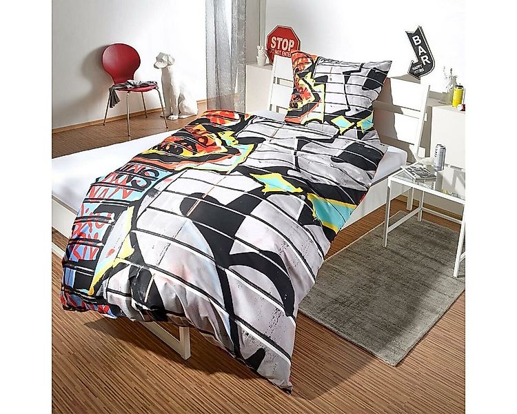 BETTWARENSHOP Bettwäsche Graffiti, Biber, 2 teilig, mega coole Jugendzimmer günstig online kaufen