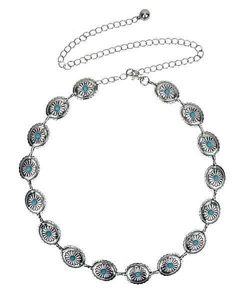 Ella Jonte Kettengürtel silber türkis 75 - 110 cm im Boho Ibiza Style verst günstig online kaufen