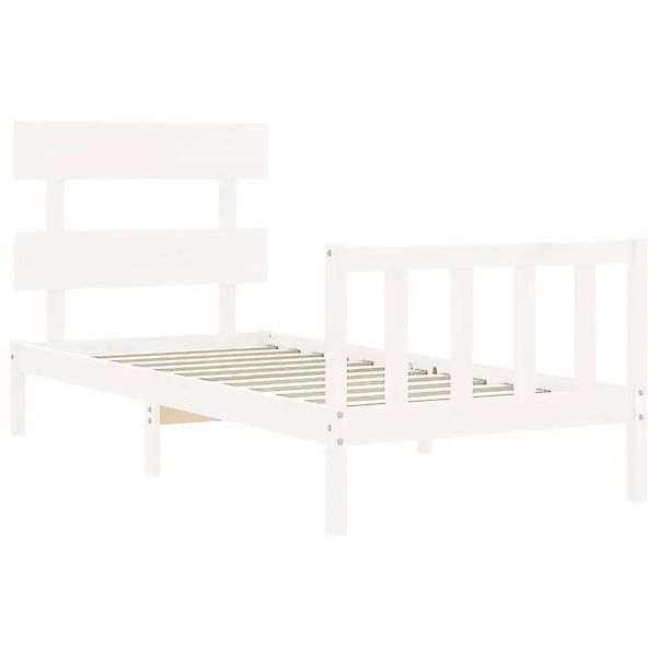 vidaXL Massivholzbett mit Kopfteil Weiß 3193237 günstig online kaufen