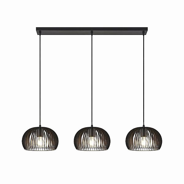 Lindby Pendelleuchte Jusra 9624145 Modern in Schwarz aus Metall 3-flammig E günstig online kaufen