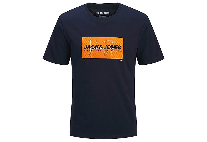 Jack & Jones Rundhalsshirt Jack&Jones Übergrößen T-Shirt navy JJCOLE Print günstig online kaufen