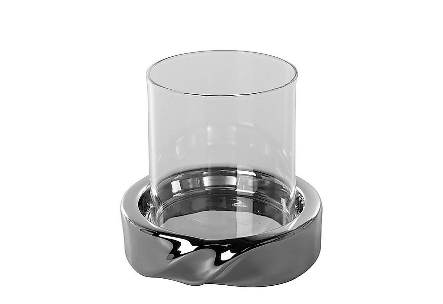 Fink Windlicht LE DECOR Windlicht mit Glas - H.10cm x D.11cm - silberfarben günstig online kaufen