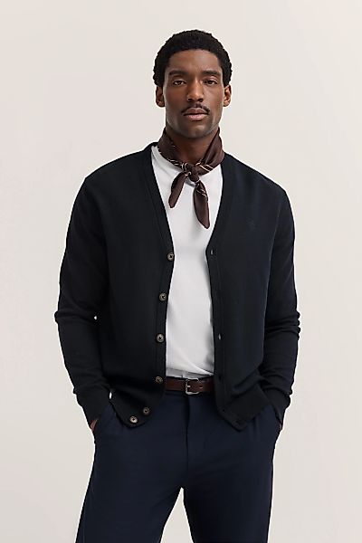 bugatti Cardigan "Modern Fit", mit V-Ausschnitt aus Baumwolle-Kaschmir günstig online kaufen