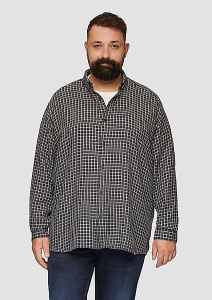 s.Oliver Langarmhemd Hemd Regular Fit: Strukturiertes Baumwollhemd mit Butt günstig online kaufen