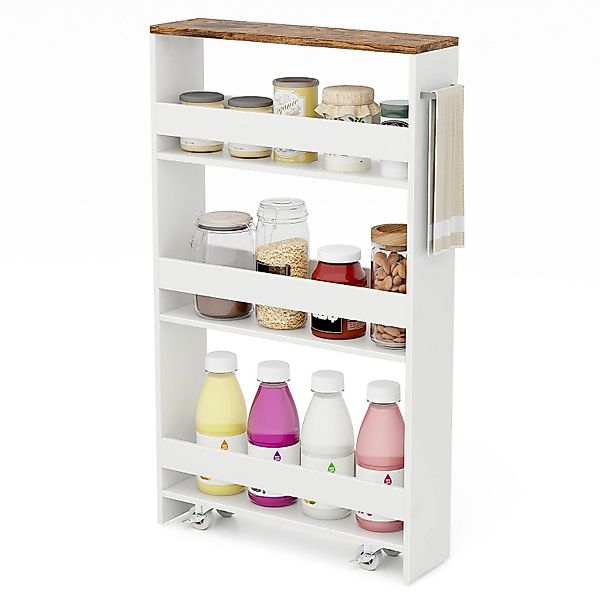 COSTWAY Küchenwagen, schmal, Nischenwagen 4 Ebenen, günstig online kaufen