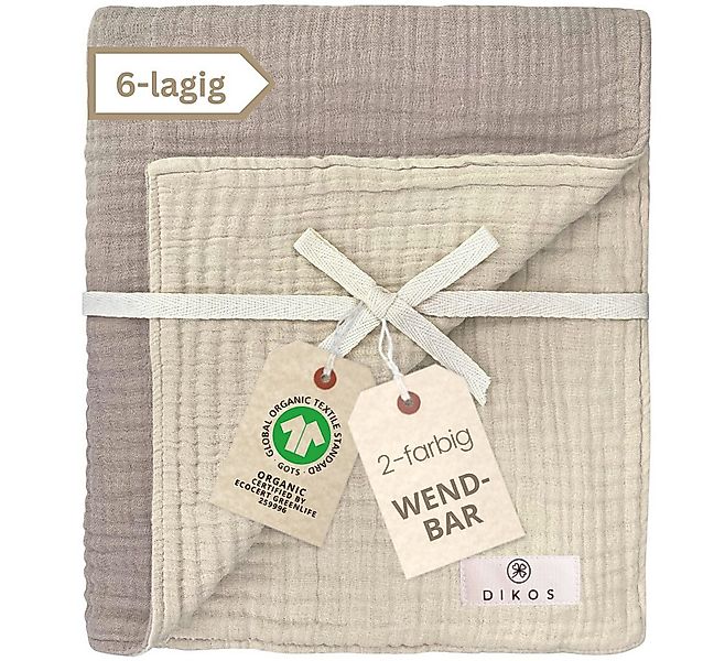 Babydecke Musselin Babydecke 6-lagig gekreppt, 100% GOTs Bio-Baumwolle, DIK günstig online kaufen