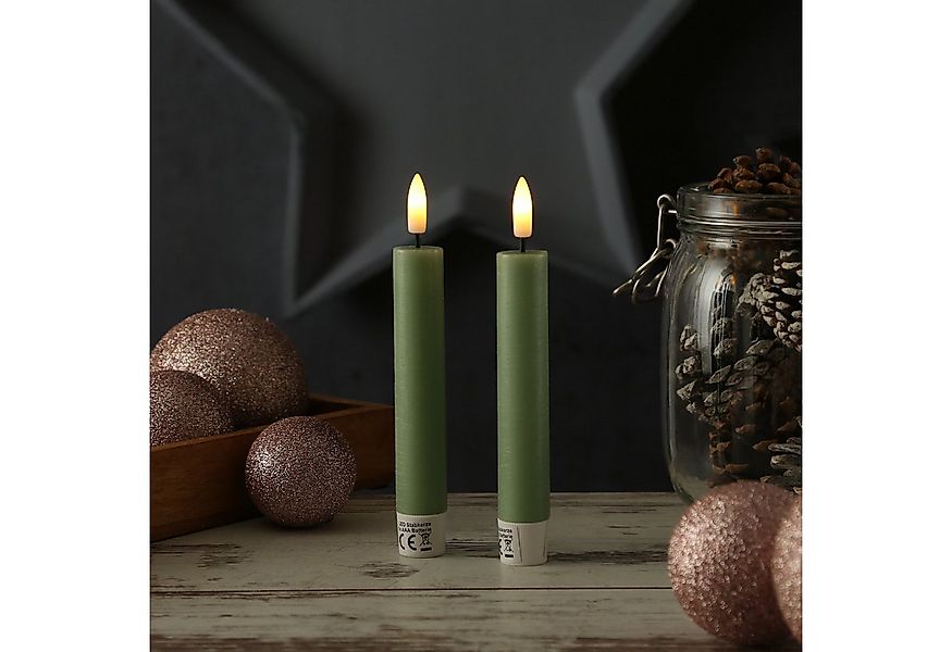 Adilina LED-Kerze LED Stabkerzen Tafelkerzen Dinner Spitzkerzen rustikal 16 günstig online kaufen