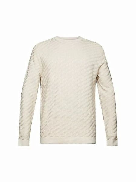 Esprit Collection Rundhalspullover Texturierter Pullover mit Rundhalsaussch günstig online kaufen