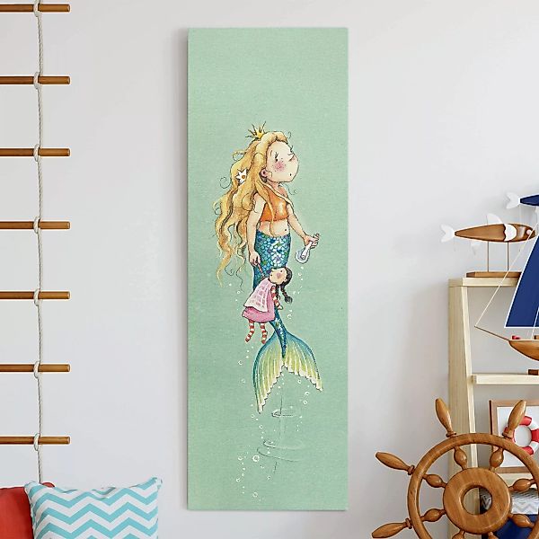 Leinwandbild Kinderzimmer - Hochformat Matilda die kleine Meerjungfrau - Di günstig online kaufen