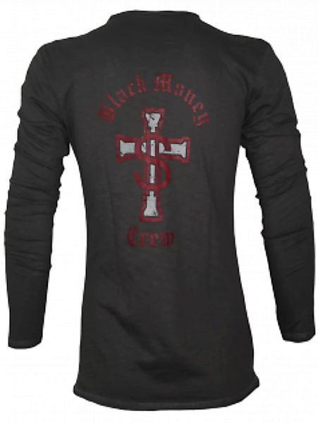 Black Money Crew Herren Langarm Shirt Backprint Logo günstig online kaufen
