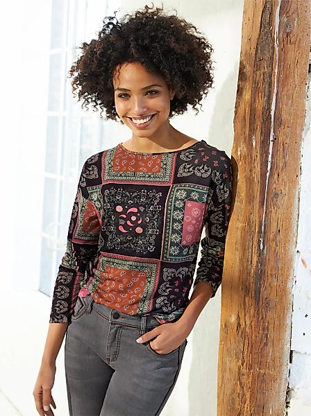 heine Rundhalsshirt "Druck-Shirt", 1 Stk. günstig online kaufen