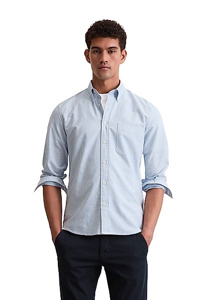 Marc OPolo Langarmhemd "aus gestreifter Bio-Baumwolle" günstig online kaufen