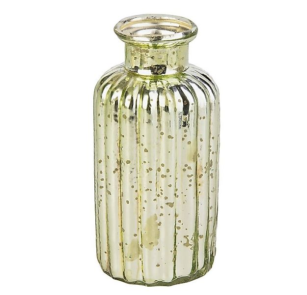 MICA Dekovase Vase Flasche grün/silber - ca. 5 x 11 cm günstig online kaufen