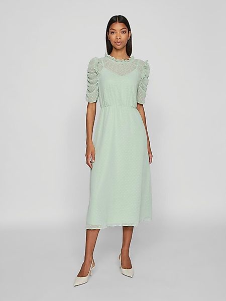 Vila Shirtkleid Elegantes Tüllkleid Midi Halbarm günstig online kaufen