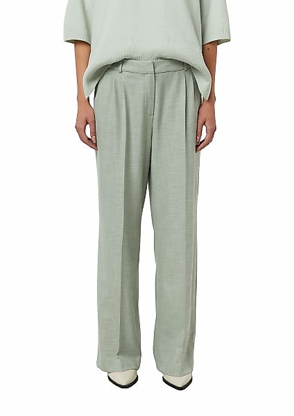 Comma Stoffhose meliert, mit geradem Bein und Bundfalte günstig online kaufen