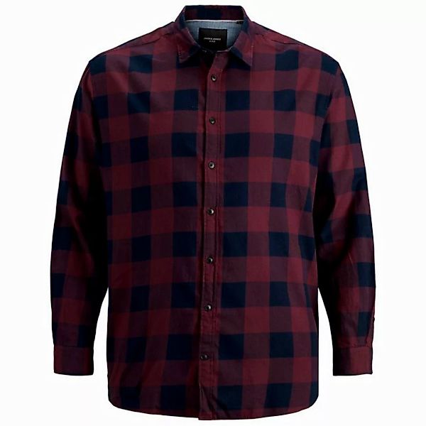 Jack & Jones PlusSize Langarmhemd Große Größen Herren Langarmhemd weinrot-n günstig online kaufen