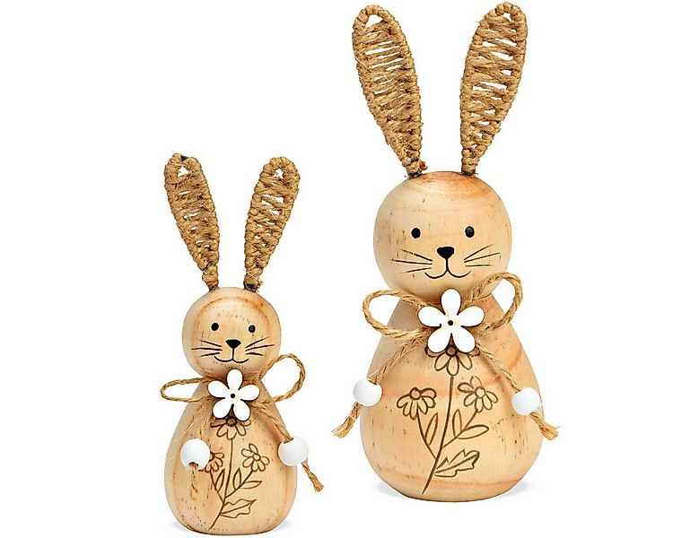 matches21 HOME & HOBBY Dekofigur Osterhasen Set Osterdeko Holz Frühlingsdek günstig online kaufen