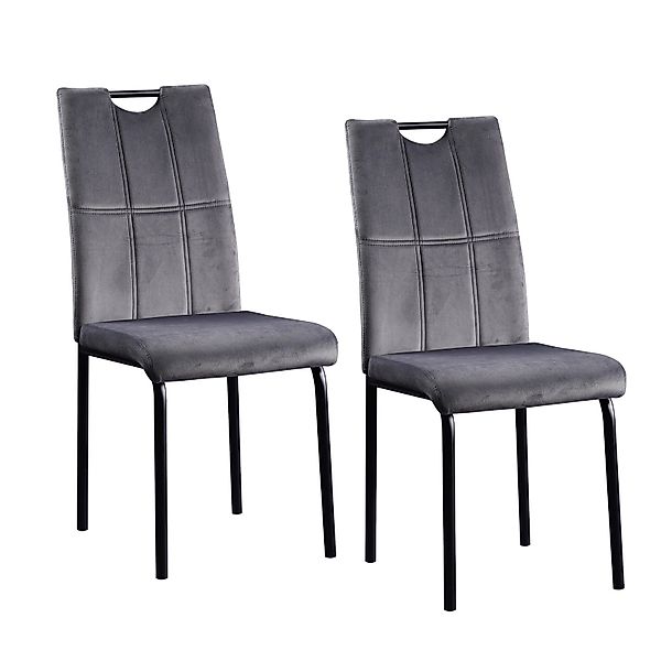 HTI-Living Esszimmerstuhl Stuhl Denton Velvet Grau günstig online kaufen