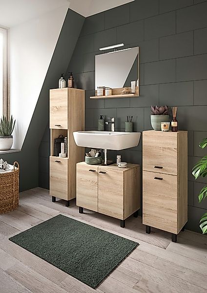 welltime Badmöbel-Set Tampa, Breite 137cm, 4-teilig, (4-St), Waschbeckenunt günstig online kaufen