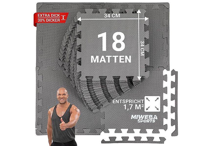 Miweba Sports Bodenschutzmatte BS100 - BS50 Puzzlematte - Premium Trainings günstig online kaufen
