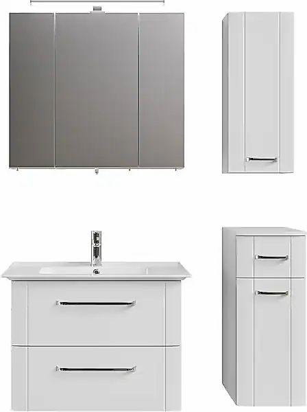 Saphir Badmöbel-Set »Serie 3006 4-teilig Keramik-Waschtisch mit Spiegelschr günstig online kaufen