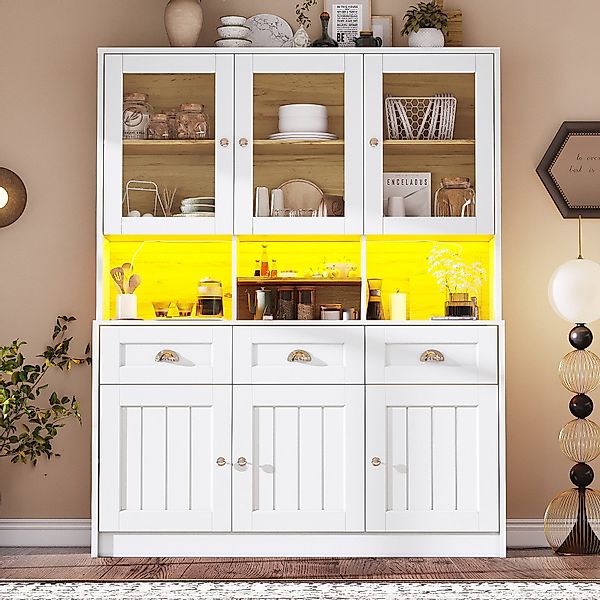 Celya Küchenbuffet Küchenschrank(140×40×175cm), Hochschrank Küchenbuffet (S günstig online kaufen
