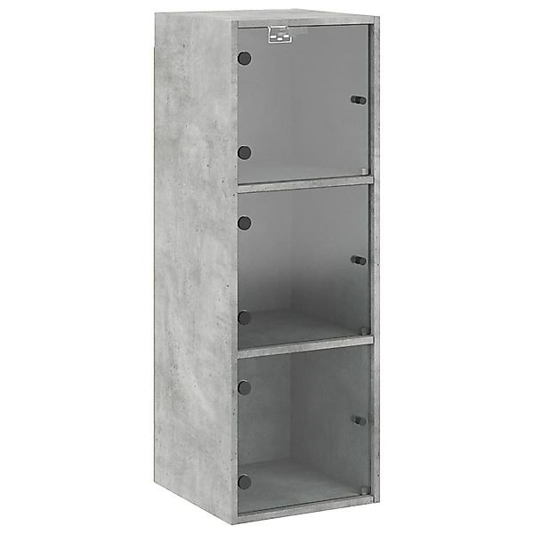 vidaXL Glashängeschrank Wandschrank mit Glastüren Betongrau günstig online kaufen