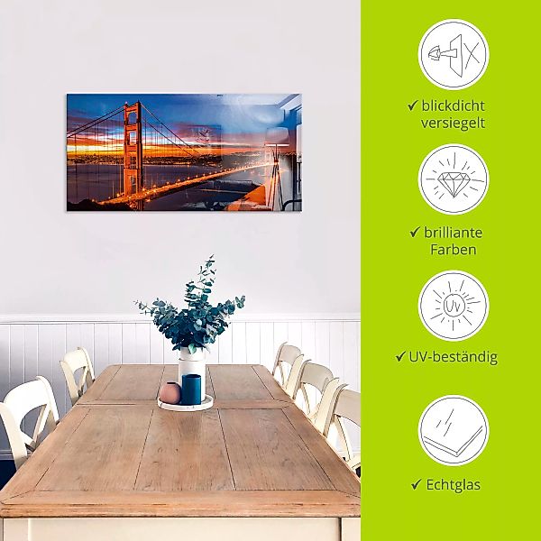 Artland Glasbild »The Golden Gate Bridge am frühen Morgen«, Brücken, (1 St. günstig online kaufen