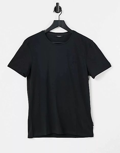 Calvin Klein – T-Shirt mit Logoprägung-Schwarz günstig online kaufen