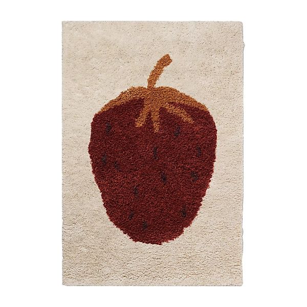 Teppich Fruiticana - Fraise textil gelb rot beige / groß - handgewebt - Fer günstig online kaufen
