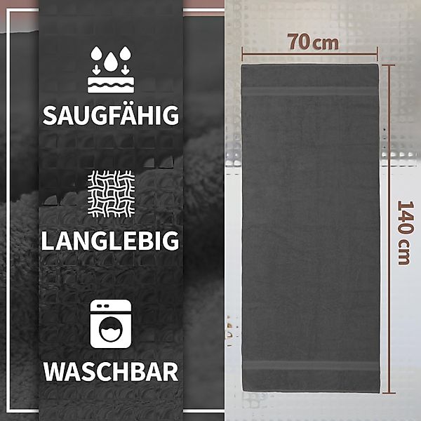 NatureMark Duschtücher 2er-Set Frottier Duschtücher 70x140cm, günstig online kaufen