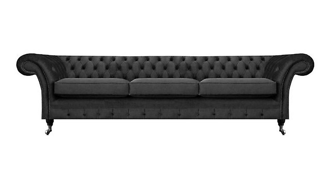 Xlmoebel Sofa Neu Chesterfield Sofa für das Wohnzimmer in Schwarz mit drei, günstig online kaufen