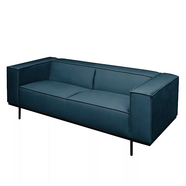 home24 ars manufacti Sofa Kups I 2,5-Sitzer Marineblau Samt 210x70x95 cm günstig online kaufen