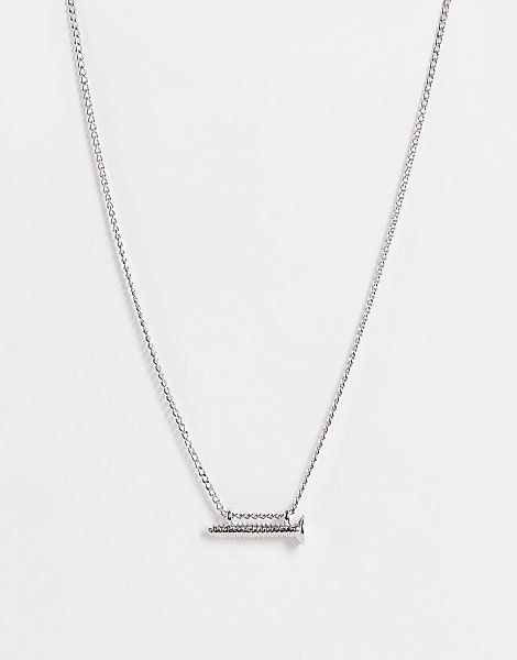 Topshop – Halskette mit Schraubenanhänger in Silber günstig online kaufen