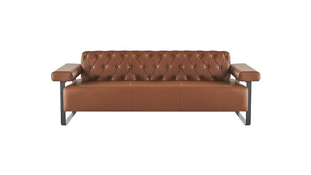 JVmoebel 3-Sitzer Sofa Braun 3-Sitzer Ledersofa Modern Chesterfield Armlehn günstig online kaufen