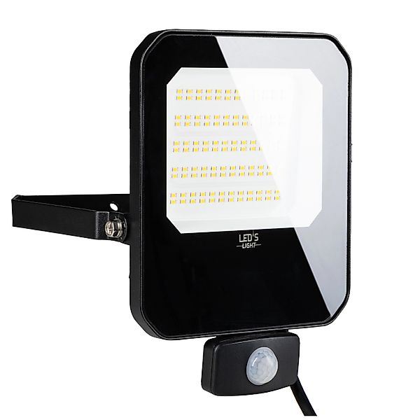 LED's light LED Wandstrahler 50W 7000lm 4000K IP65 IK05 Schwarz Sensor günstig online kaufen