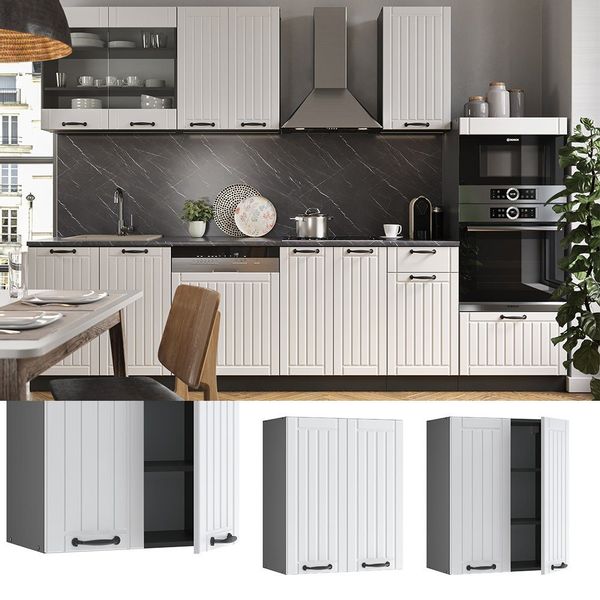 Vicco Hängeschrank Fame-Line, Weiß Landhaus/Anthrazit, 60 günstig online kaufen