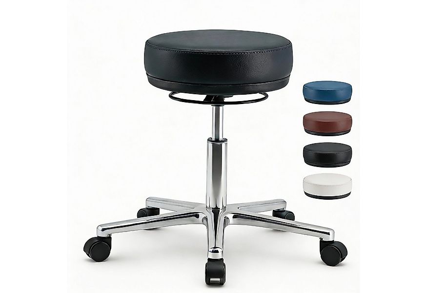 Versee Drehhocker Arbeitshocker Echtleder - höhenverstellbar, 150kg belastb günstig online kaufen