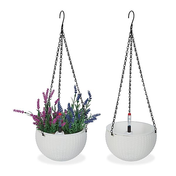 relaxdays Blumenampel mit Wasserspeicher 2er Set günstig online kaufen