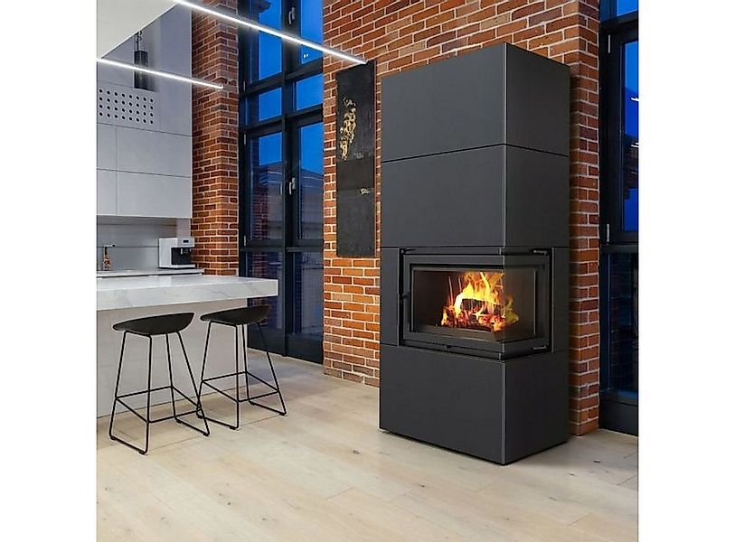 Kratki Kaminofen KAMINEINSATZ SIMPLE BOX 8 KW Ø 200 RECHTS SCHWARZ, TÜRFEDE günstig online kaufen