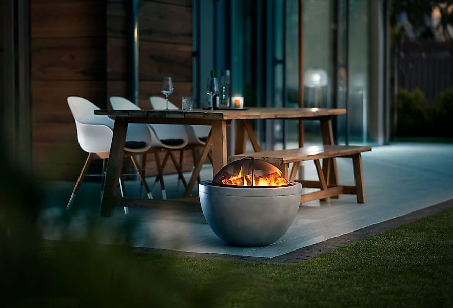 Buschbeck Feuerschale "Madrid 60 grau" ØxH: 60x51 cm, mit Grillfunktion günstig online kaufen