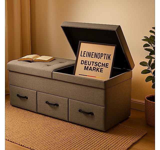 Onbest Sitzbank mit Stauraum gepolstert faltbar, Sitzhocker, Sitztruhe Fußb günstig online kaufen