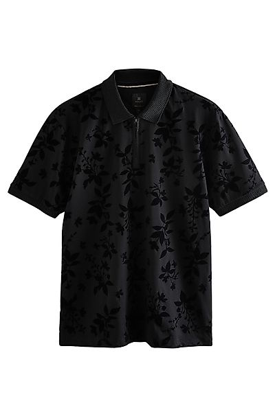 Next Poloshirt Beflocktes Polohemd mit 1/4-Reißverschluss günstig online kaufen