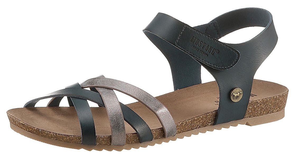 Mustang Shoes Riemchensandale, Sommerschuh, Sandalette, Klettschuh, günstig online kaufen